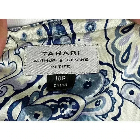 Tahari Dark Blue Sleeveless Sheath Dress Petite 10P - Picture 3 of 13